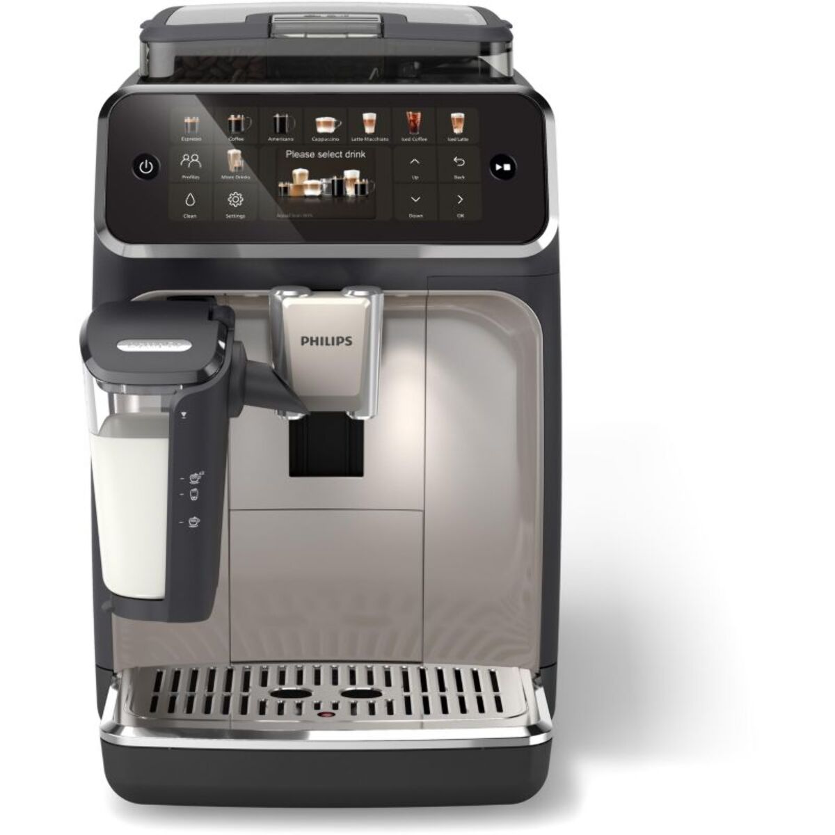 Expresso Broyeur PHILIPS EP5547/90 cafetière à grain LatteGo série 5500, 20 boissons, SilentBrew, Noir
