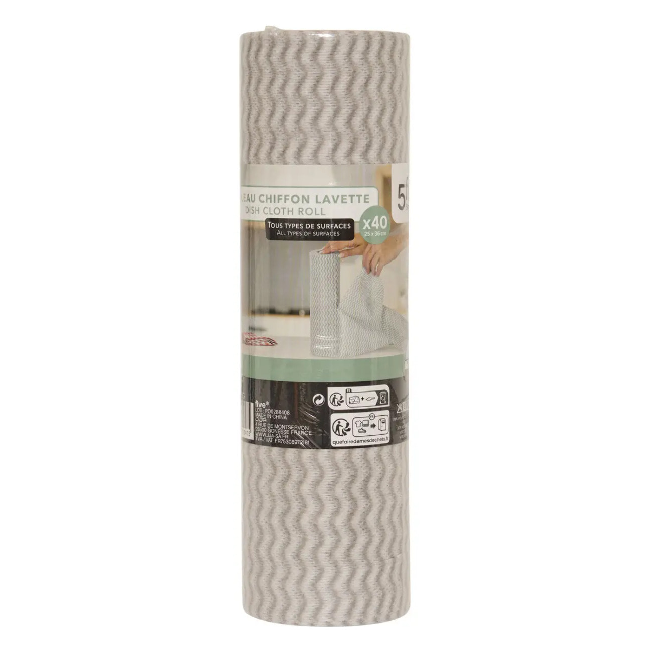 Rouleau de chiffons 40 lavettes