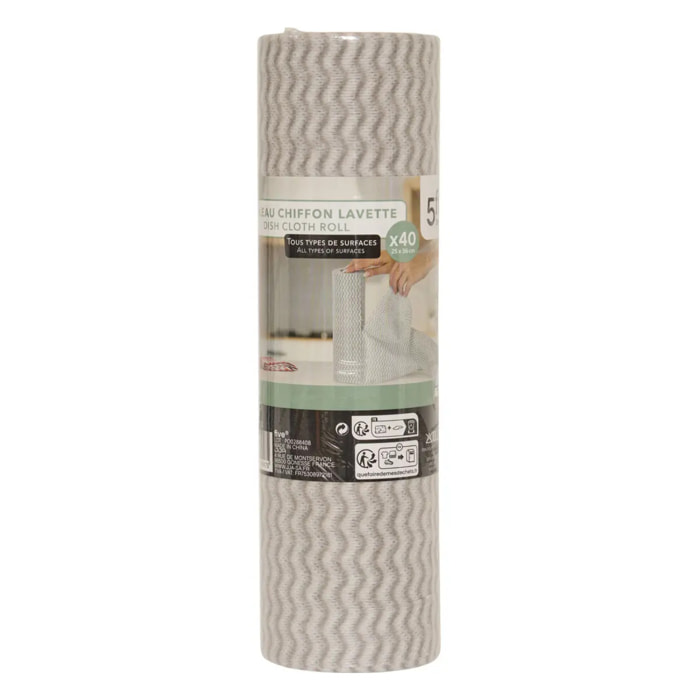 Rouleau de chiffons 40 lavettes