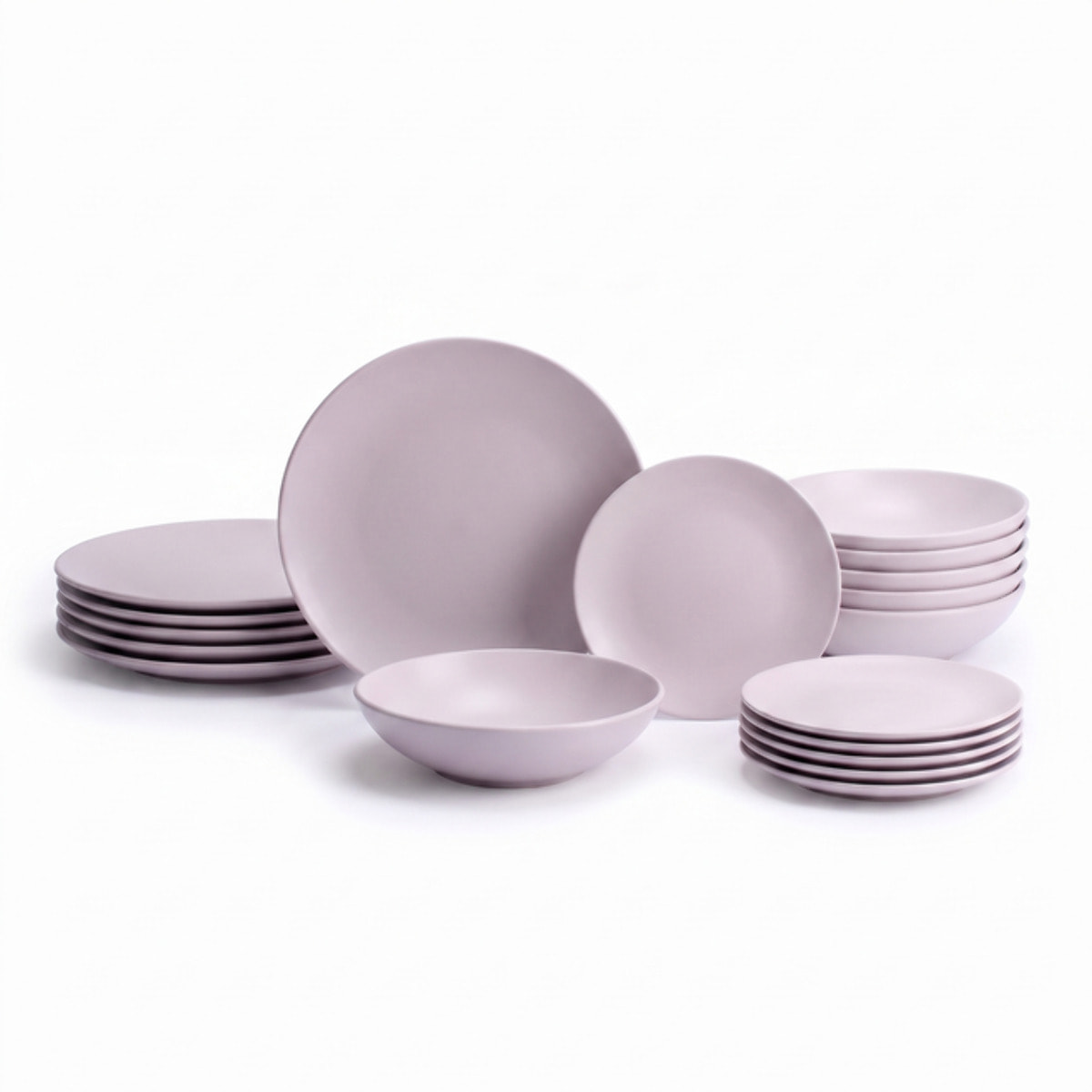 Servizio piatti 18 pezzi in ceramica - GLICINE