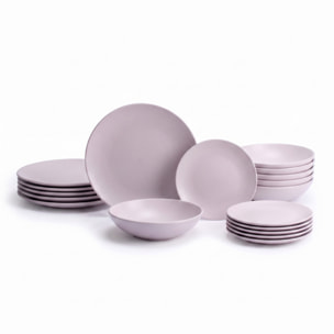 Servizio piatti 18 pezzi in ceramica - GLICINE