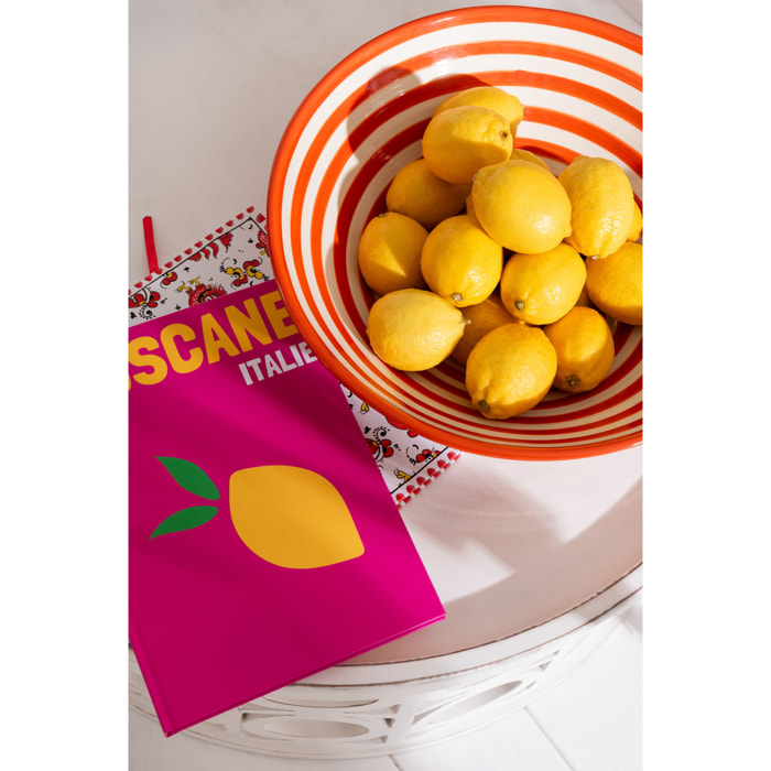 J-Line bol Granada Stripes Lebrillo - céramique - blanc/orange