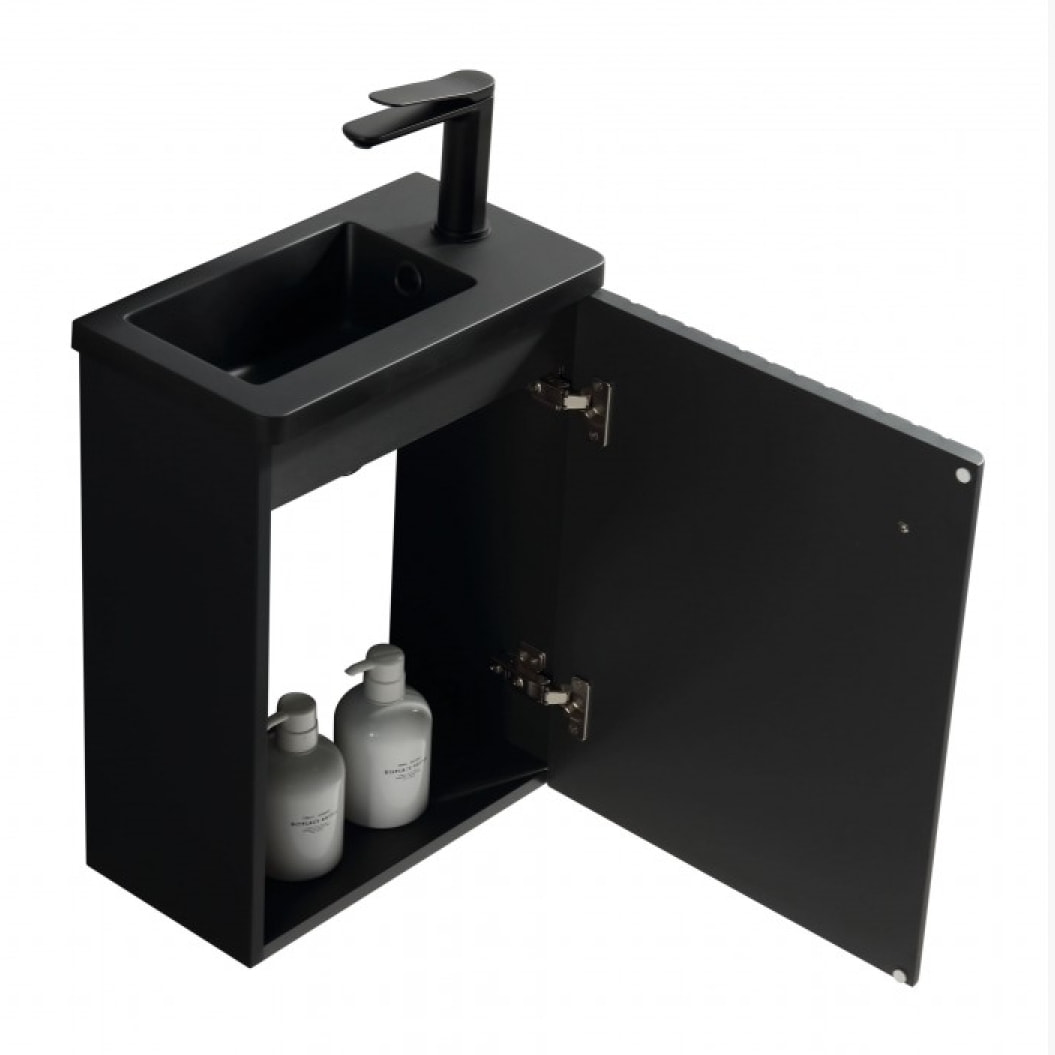 Meuble lave main 40 cm noir Aquanero