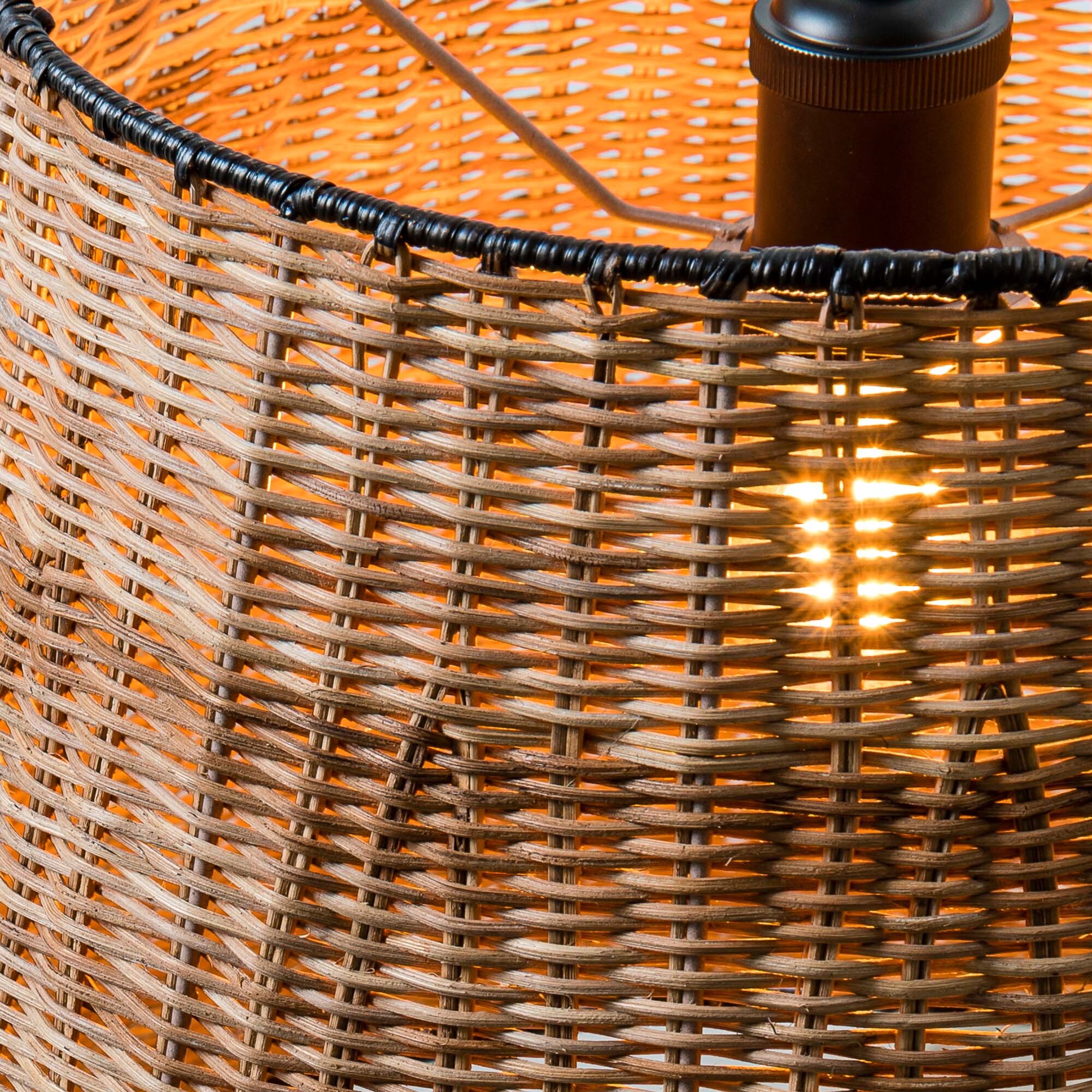 SUMBA Lampe suspension noire/rotin