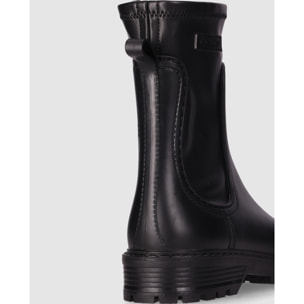 Botines de Piel Sintética - Negro - Tacón: Bajo