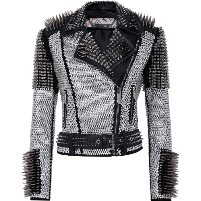 PHILIPP PLEIN Biker de cuero