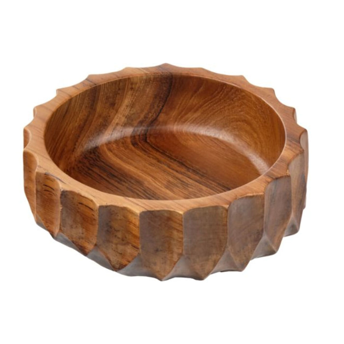Bol / Vide poche rond D. 21 cm en bois de teck - GARIN