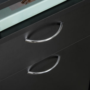 Cajonera de Oficina Móvil con Cajón y Gabinete Mueble Archivador con Ruedas Soporte de Impresora para Estudio 40x35x60 cm Negro