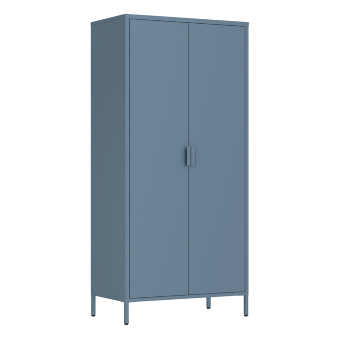 Armadio in metallo 2 ante 80x40x170h cm blu - Pop
