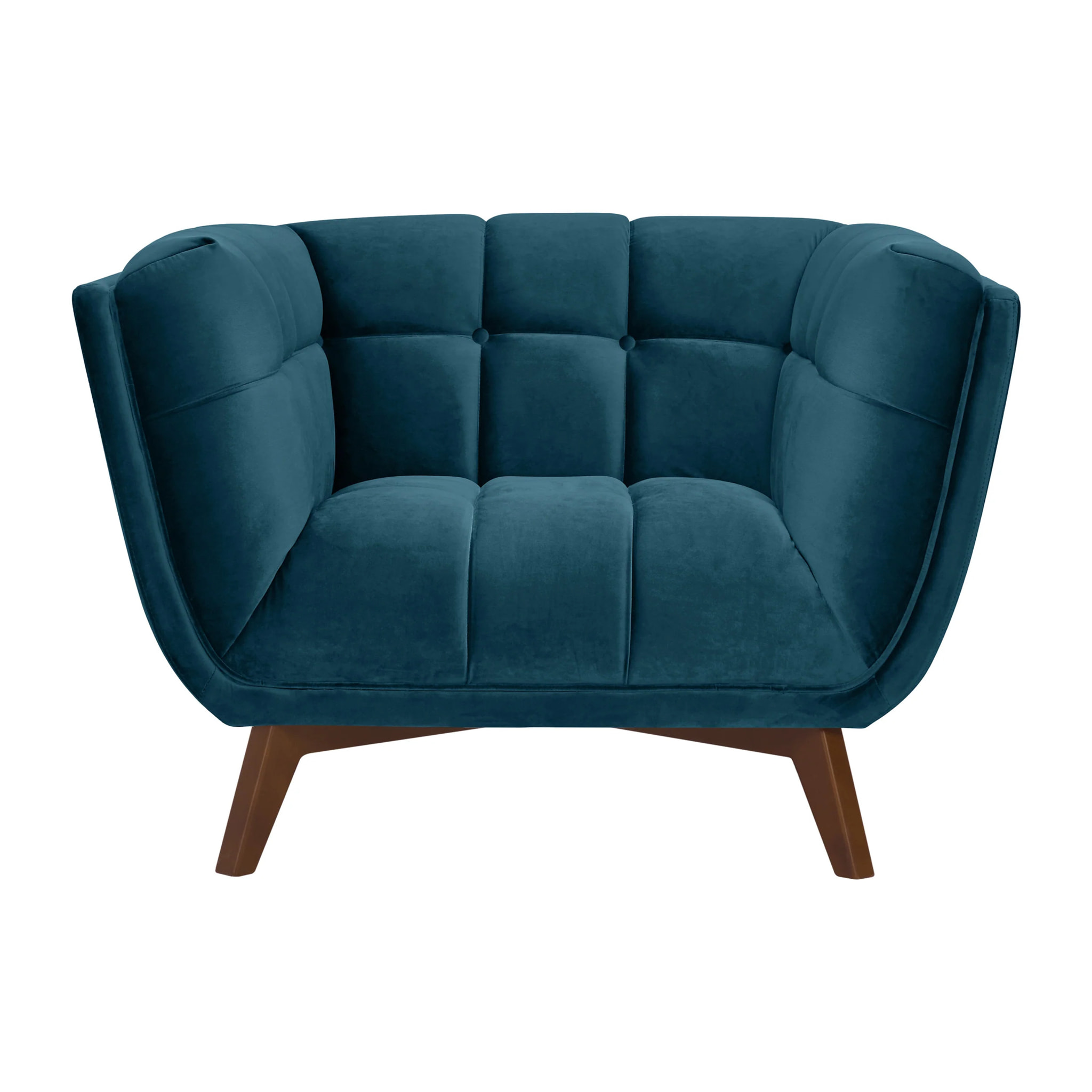 Fauteuil en velours bleu foncé - Mona
