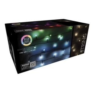 conjunto luces con 198 led rgb con control remoto - 1980cm de longitud