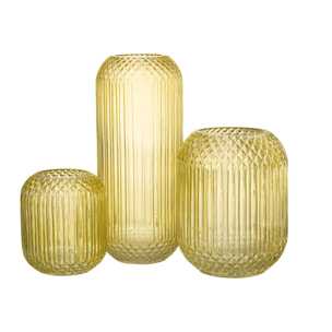 J-Line vase Droit Taille - verre - jaune - large - 36.5 cm de hauteur