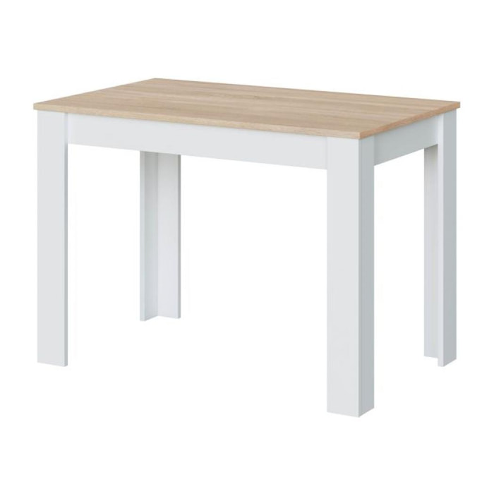 Mesa de comedor Cloe Blanco Artik (Blanco Mate) - Roble Canadian