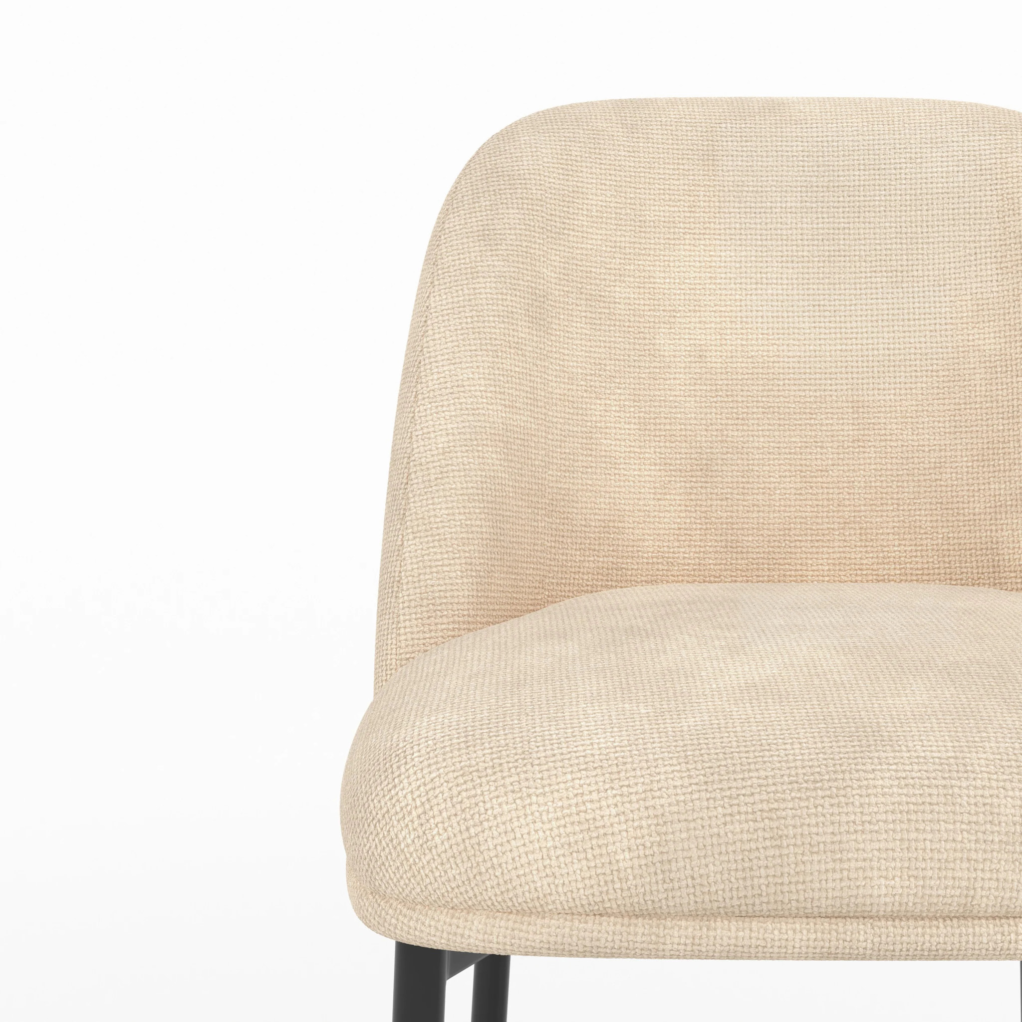 Lot de 2 chaises pour îlot central 67 cm en tissu beige - Noah