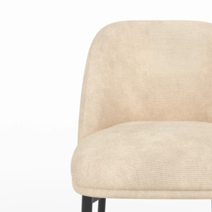 Lot de 2 chaises pour îlot central 67 cm en tissu beige - Noah