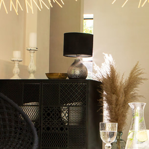 Lampe "Mozo" argent - céramique H38 cm