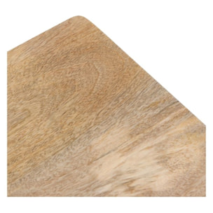 Table de chevet 2 tiroirs en bois de manguier et cannage - Félix