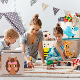 Boîte de rangement en tissu pour enfant "cheval" avec couvercle, compatible Ikea Kallax Lifeney