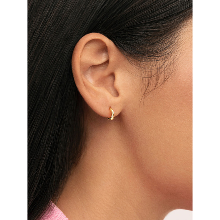 Orecchini Mini Luna Argento Placcato Oro