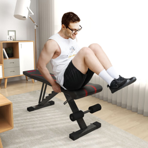 Banco de Pesas Ajustable Banco de Musculación Plegable Banco de Abdominales para Entrenamiento de Cuerpo Completo en Hogar Gimnasio Negro
