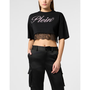PHILIPP PLEIN Cropped T-Shirt Lace