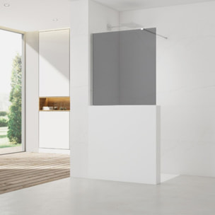120x100 cm Walk-In paroi de douche fixe à l'italienne + set d'installation + bras de montage 120 cm, chrome (SATBWIS120KSPR)