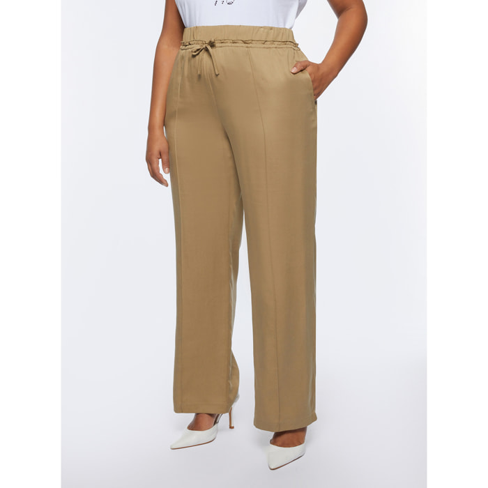 Fiorella Rubino - Pantalones con borde en la cintura - Beige