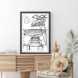 Poster spot landais Affiche + cadre en bois - Noir