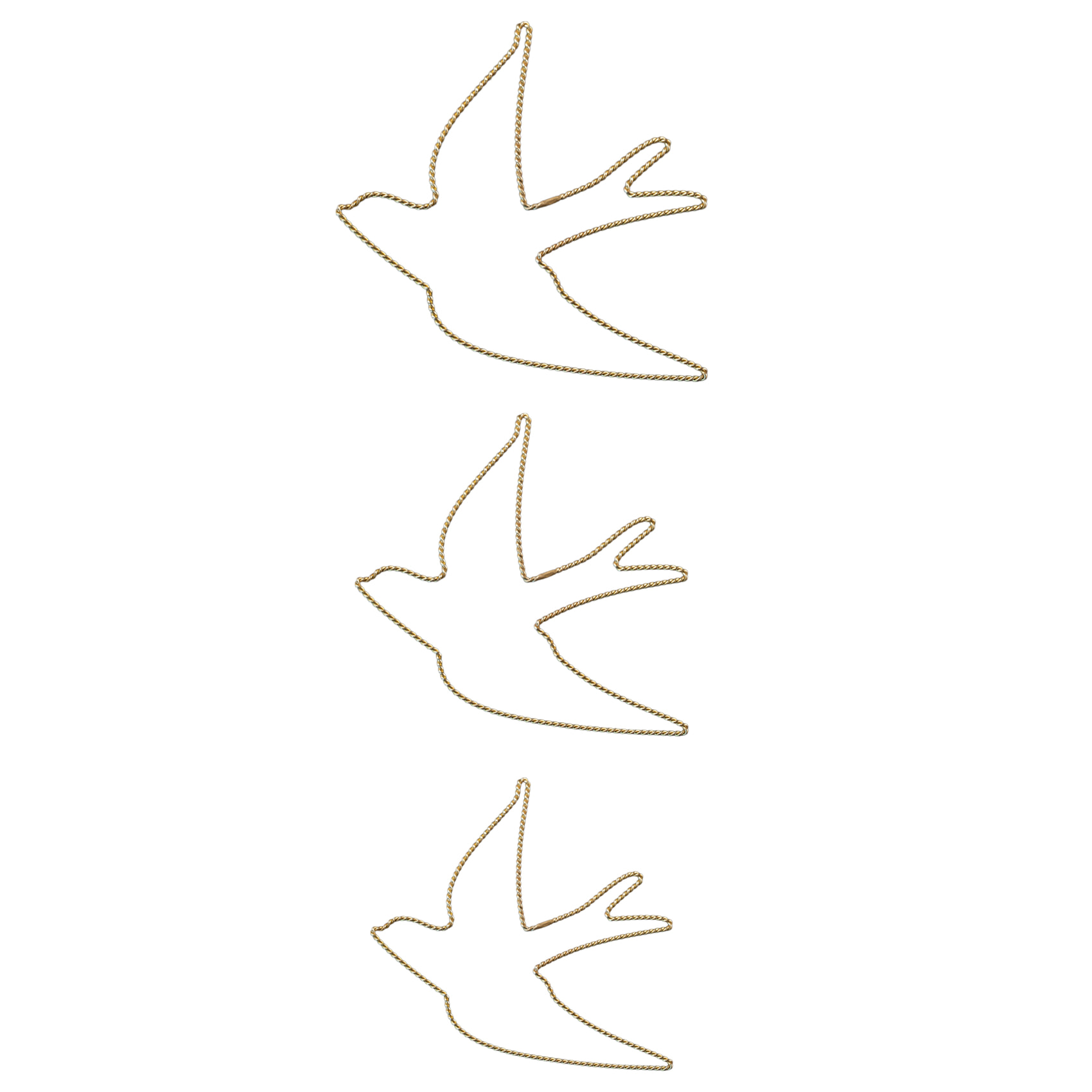 Déco murale Hirondelle fil laiton torsadé - Doré Vieilli