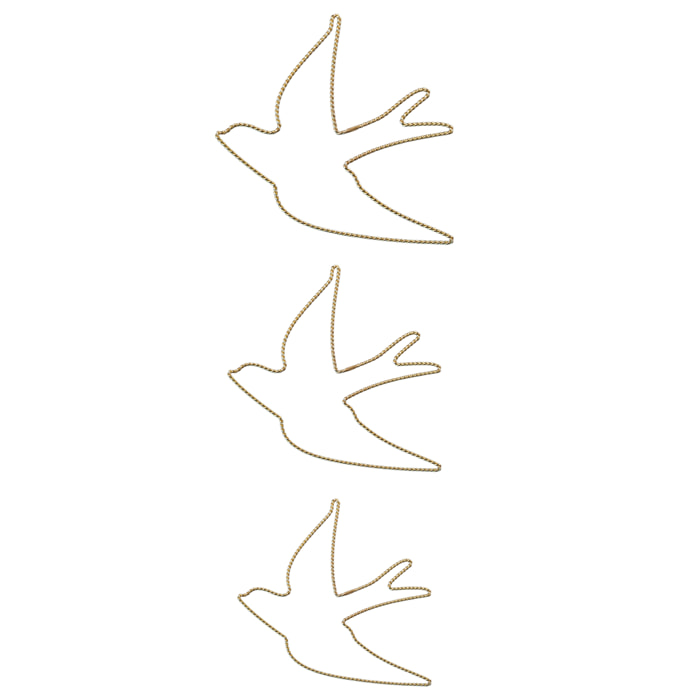 Déco murale Hirondelle fil laiton torsadé - Doré Vieilli