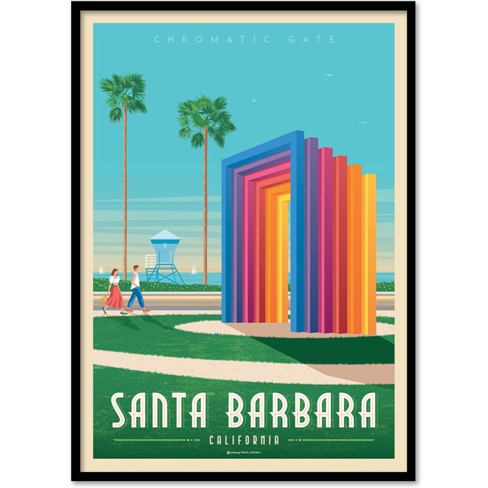Affiche - Santa Barbara - Olahoop Travel Posters