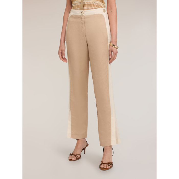 Motivi - Pantaloni con piping e spacco sul fondo - Beige