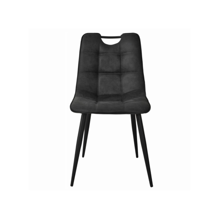 Chaise microfibre effet simili, poignée et pieds noirs - SPOOKY 2