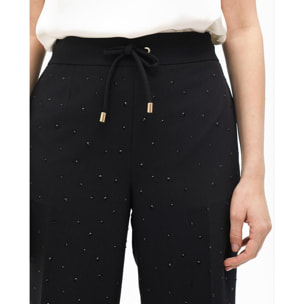 Pantaloni dritti con strass