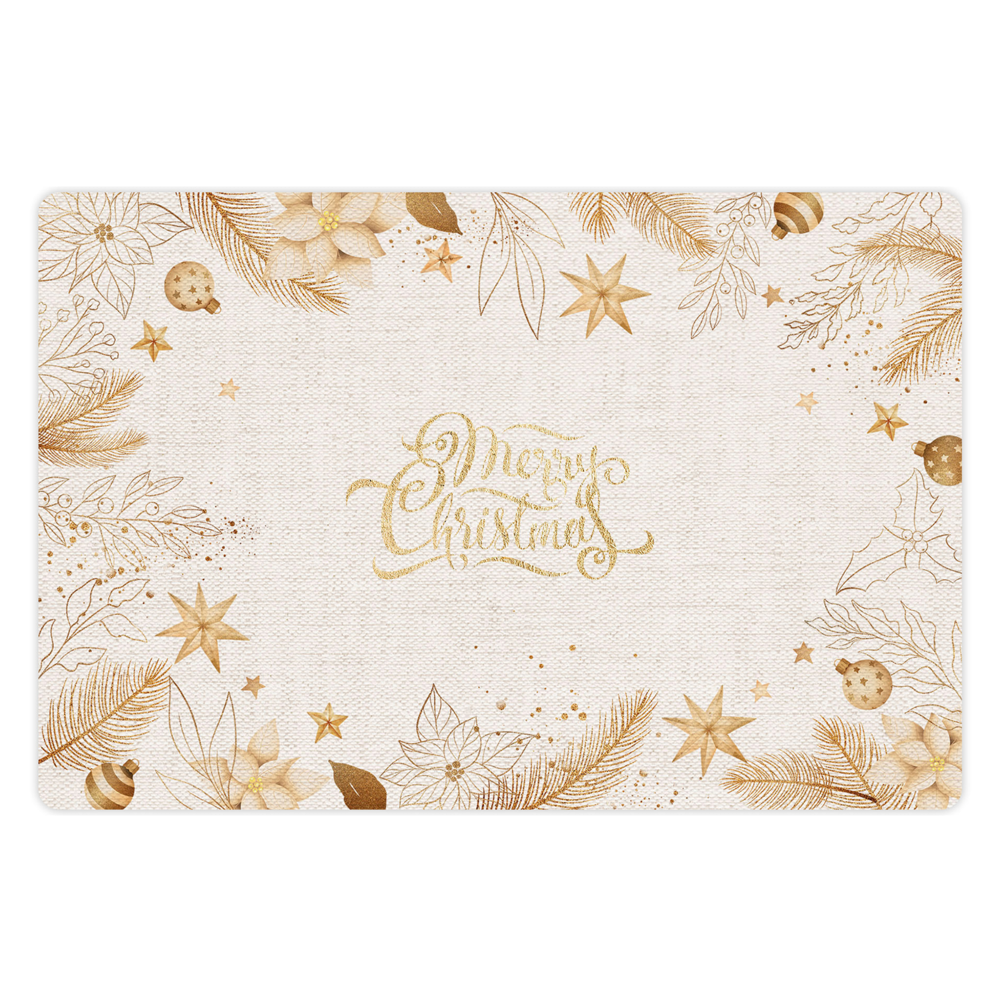 VINILIKO, set de 4 individuales de mesa Navidad oro y arpillera 4u-30x45 cm