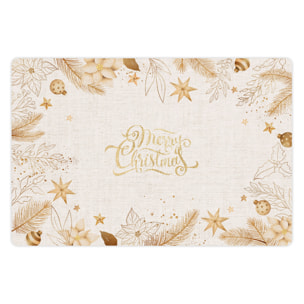 VINILIKO, set de 4 individuales de mesa Navidad oro y arpillera 4u-30x45 cm