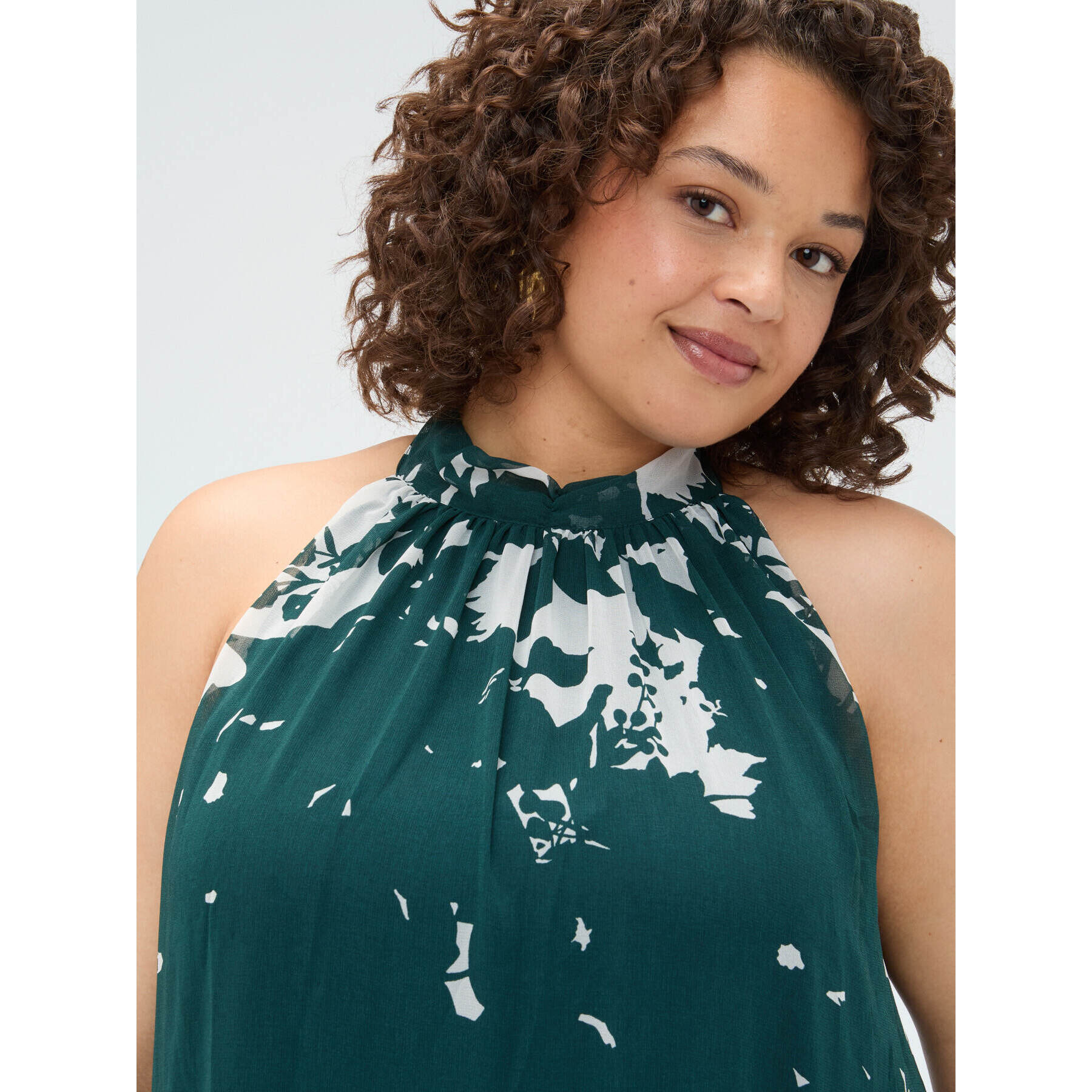 Fiorella Rubino - Vestido largo Free estampado foliage - Verde