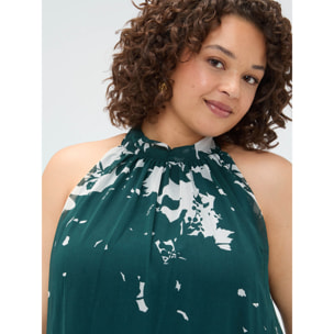 Fiorella Rubino - Vestido largo Free estampado foliage - Verde
