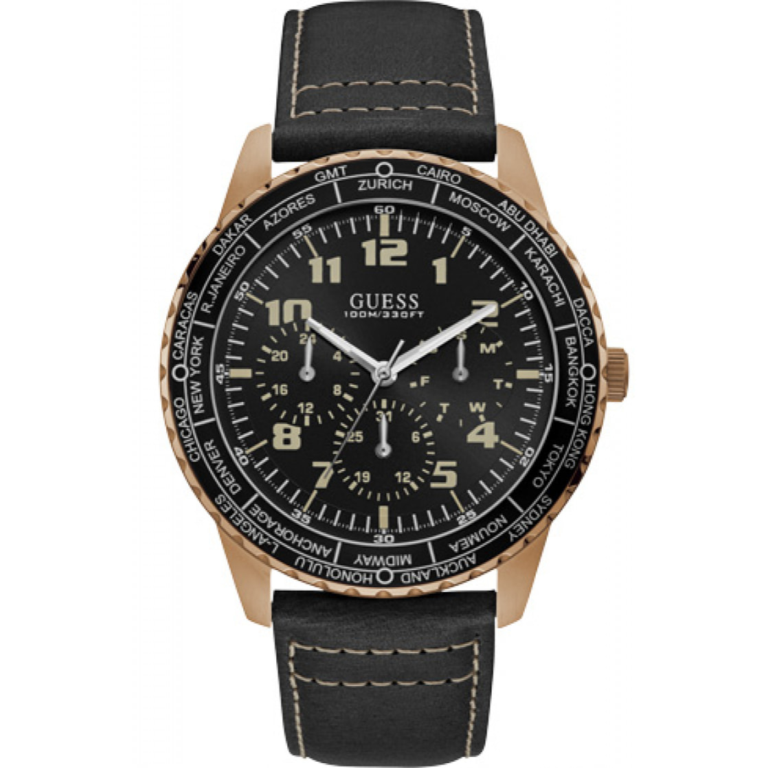Reloj Guess W1170G2 Hombre Analogico Cuarzo con Correa de Cuero