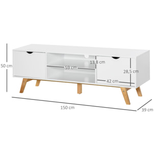 Soporte para TV con Armarios Estantes de Madera 150x39x50 cm