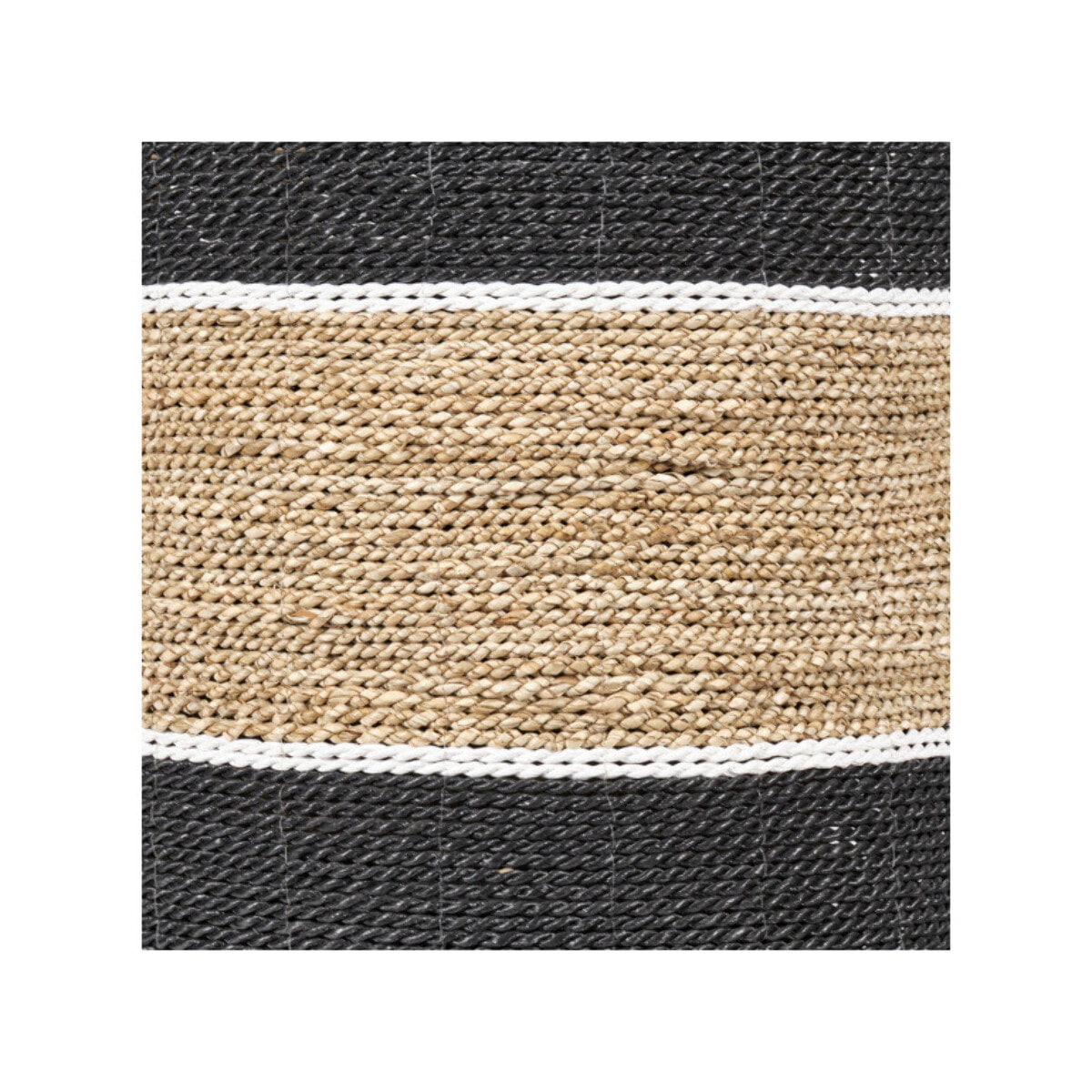 Panier rond en jonc de mer et raphia - HOOK