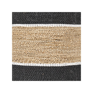 Panier rond en jonc de mer et raphia - HOOK