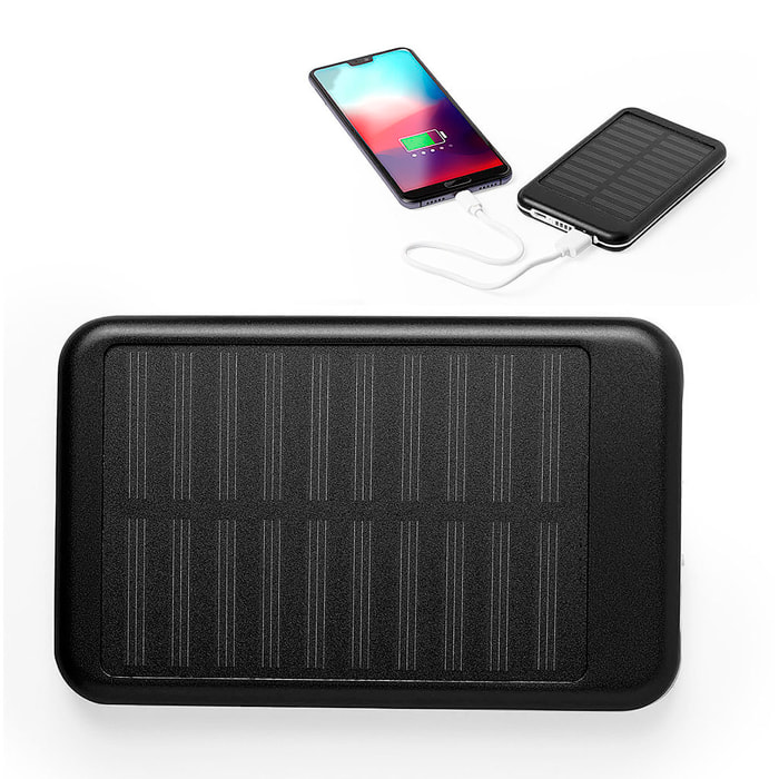 Power Bank 4000 mAh. Carga Solar. Salida USB. Entrada Micro USB