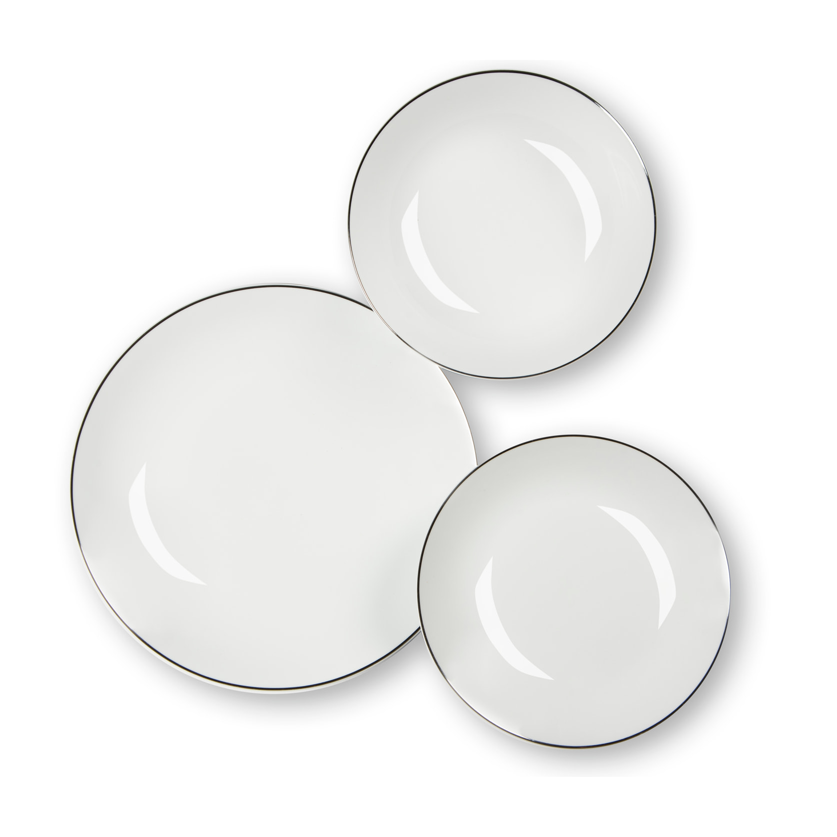 Service de table 18 pièces Excelsa – Platinum, Porcelaine Blanc