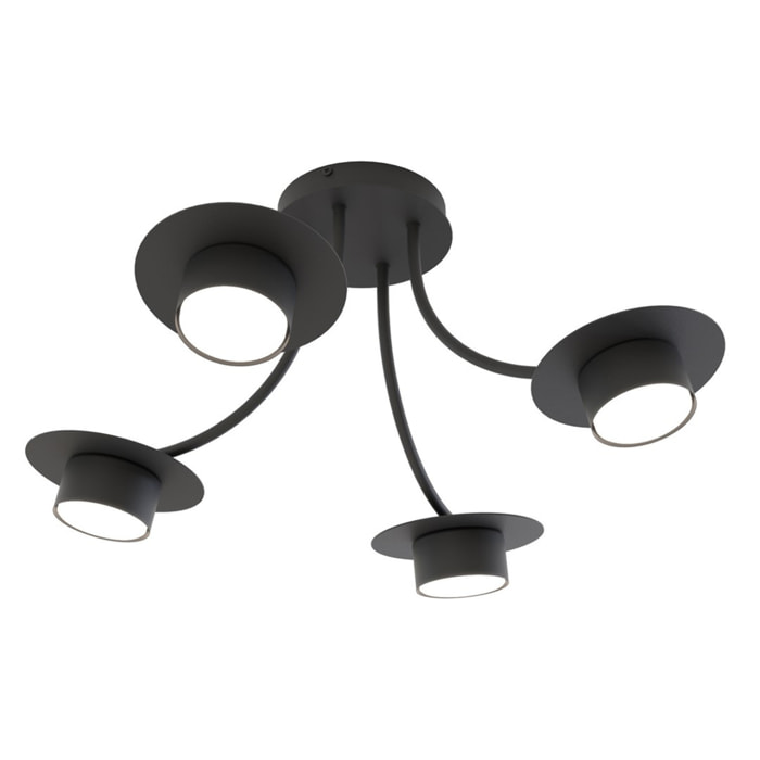 Lampada a sospensione ENSO in acciaio nero opaco