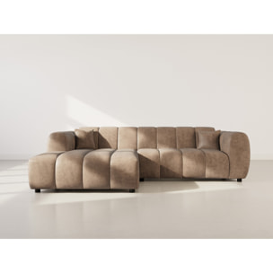 Curtis - canapé d'angle gauche 4 places en simili - Taupe
