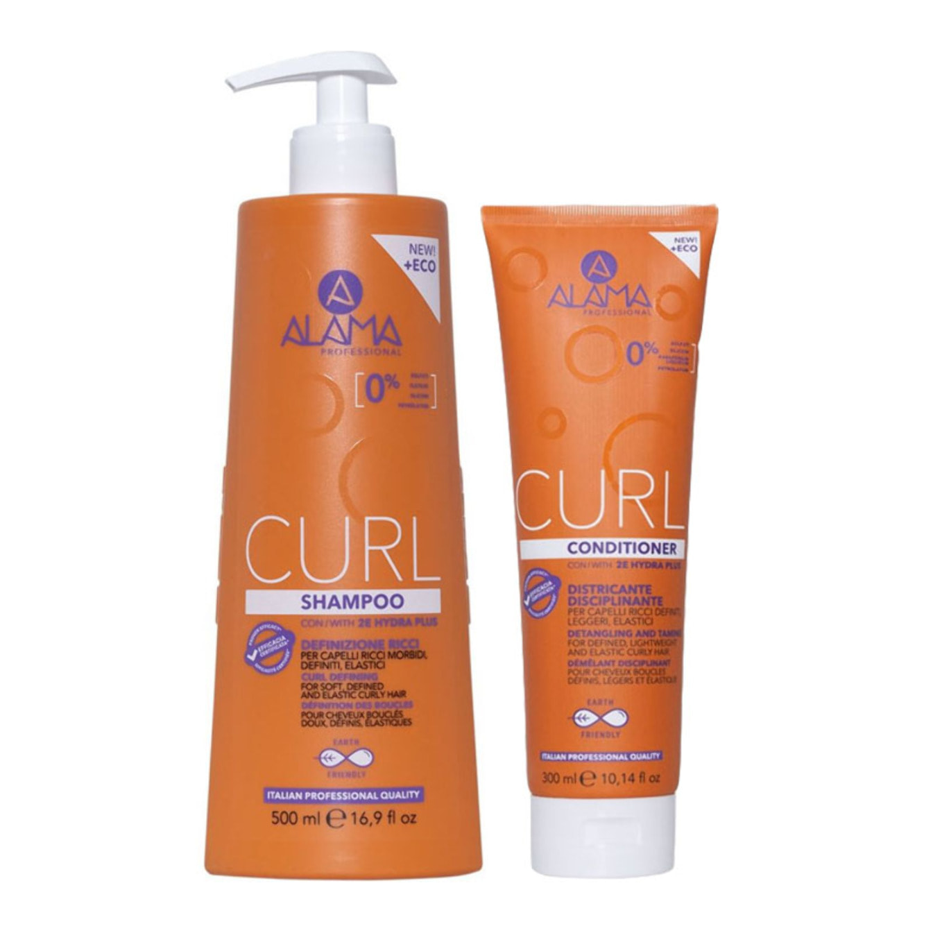 ALAMA Professional Kit Curl Definizione Ricci Shampoo 500ml + Conditioner 300ml
