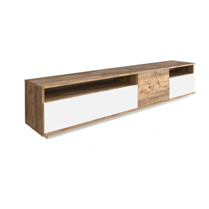 Mobile porta TV Dgiulian, Credenza da soggiorno, Armadio basso per TV, Base parete attrezzata, 180x45h45 cm, Quercia e Bianco