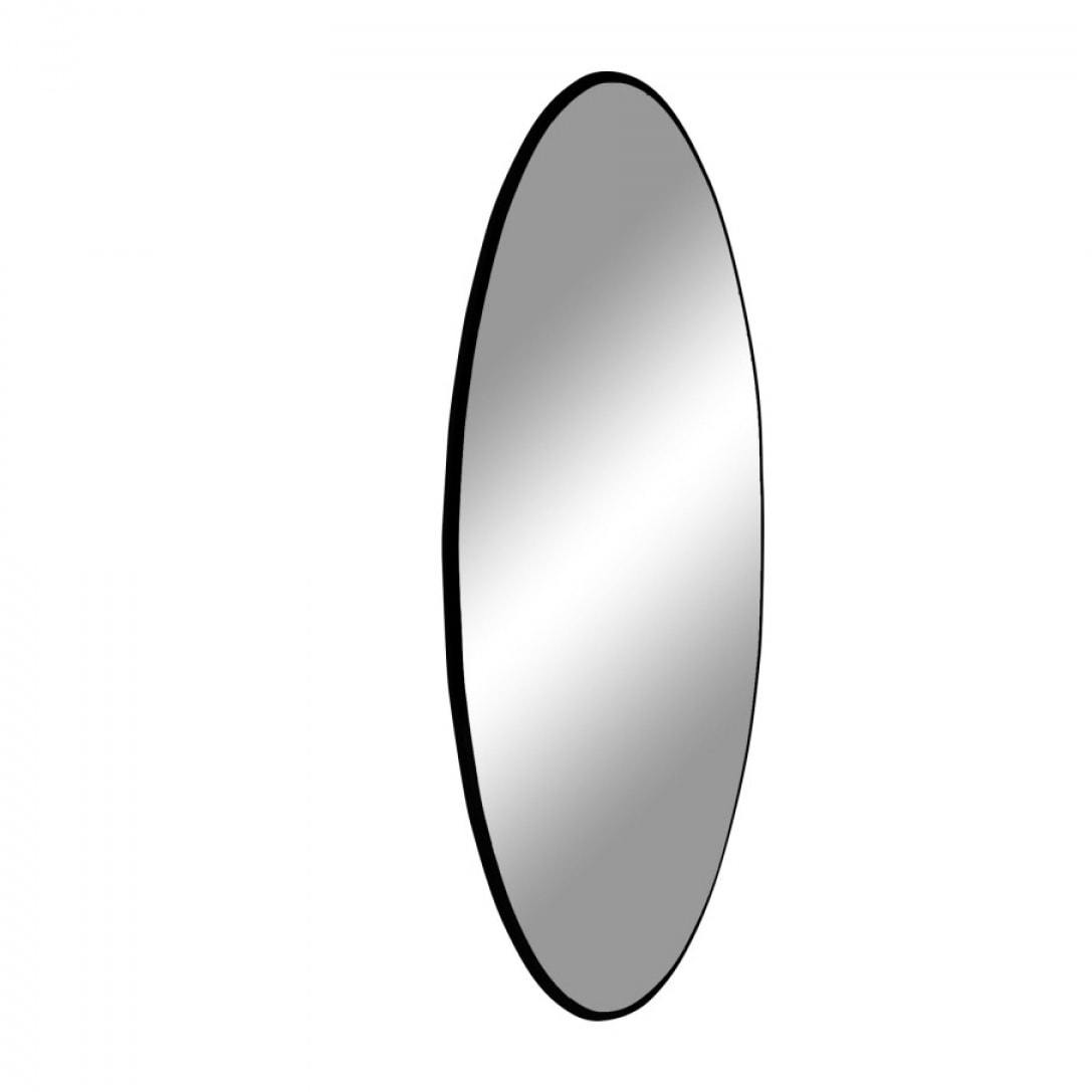 Jersey - Miroir rond en métal ø100cm : Couleur - Noir.