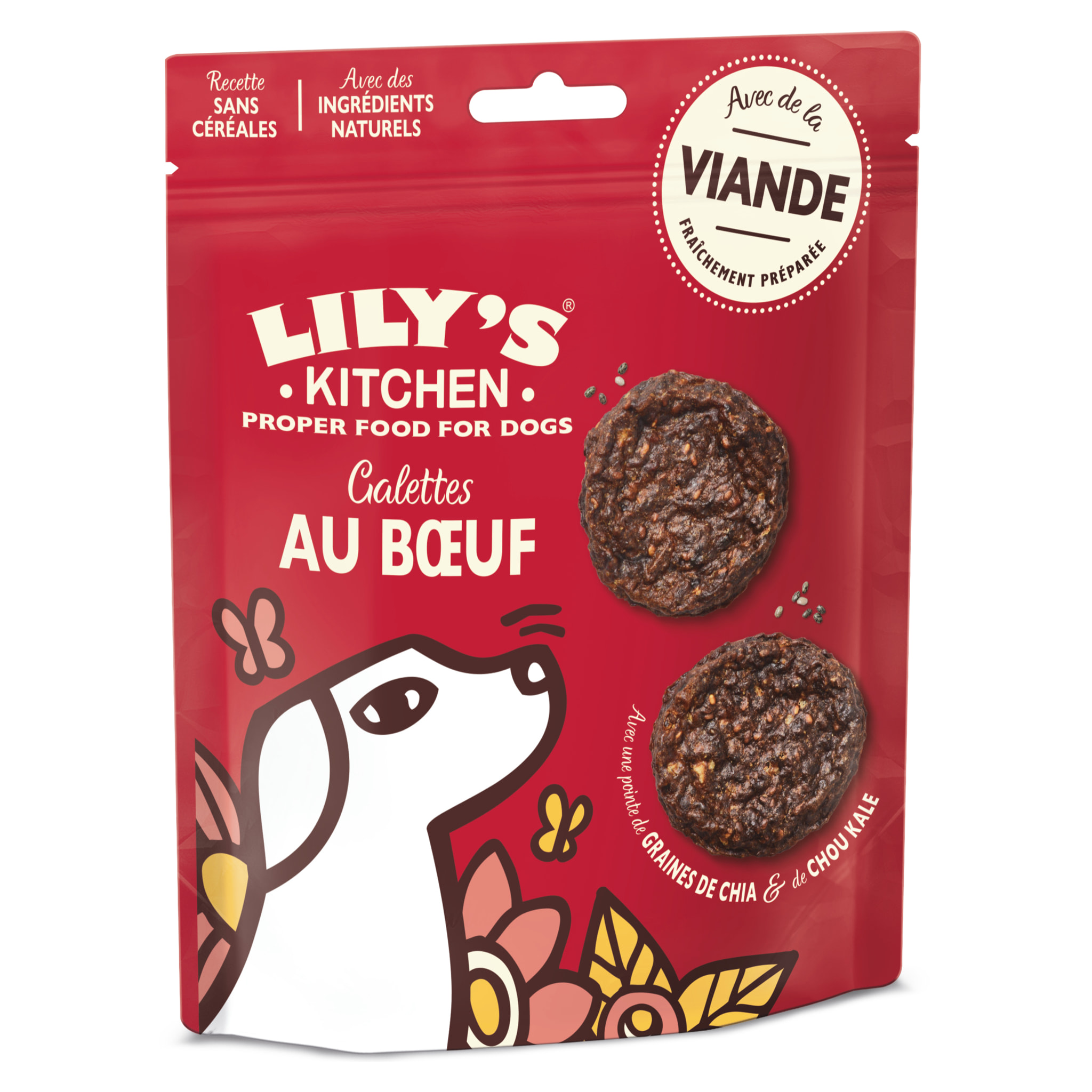 Lot de 8x70g - Lily's Kitchen Chien Burgers au boeuf 70g